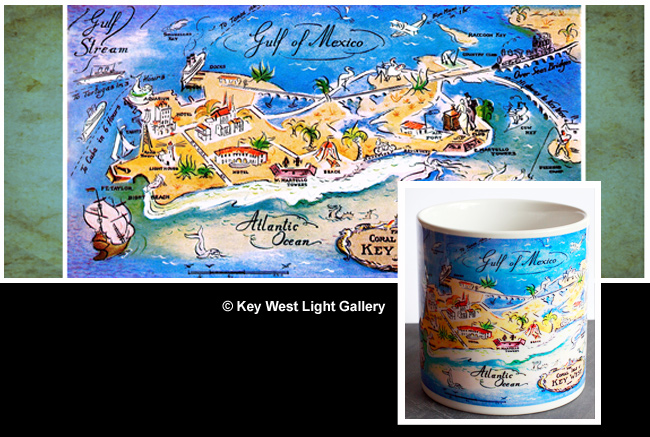 Mug - Key West 1938 Map