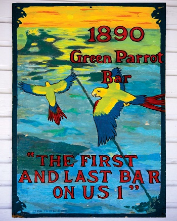 Sharon Wells  Green Parrot Sign Tile