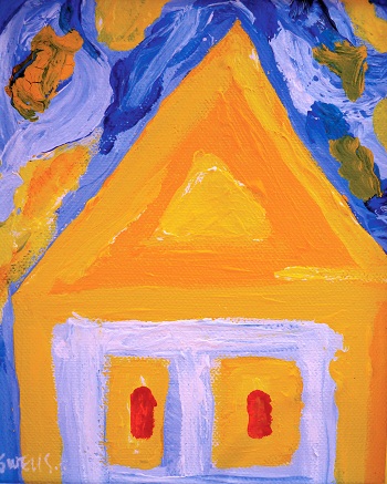 Sharon Wells Yellow House, Red Doors Tile