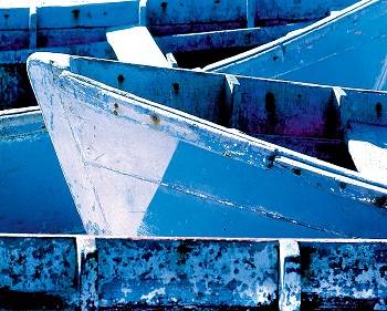 Sharon Wells Blue Boats Tile